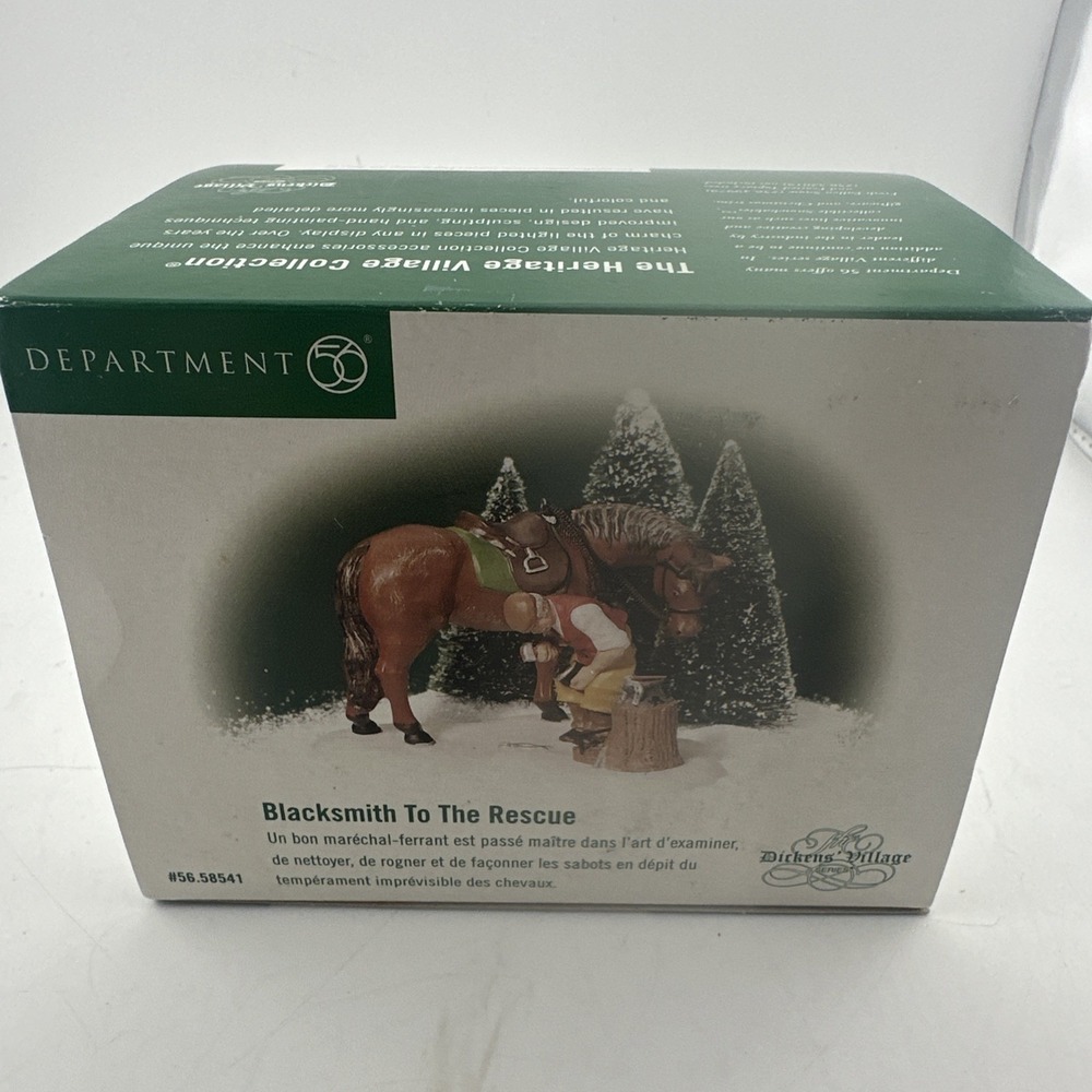 Department Dept 56 Dickens Village -Blacksmith To The Rescue- 58541 In Box